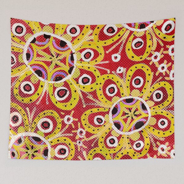 Item preview, Retro Yellow Flowers on Red designed and sold by Fani*.