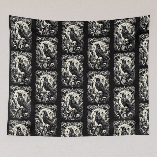 Item preview,  Gothic Raven Over Skeletons And Dark Castle designed and sold by RobertMEgan.