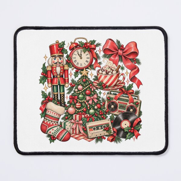 Item preview, Vintage Christmas Collage with Nutcracker and Cocoa designed and sold by skyartdesign.