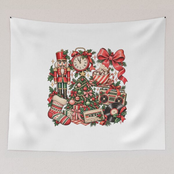 Item preview, Vintage Christmas Collage with Nutcracker and Cocoa designed and sold by skyartdesign.