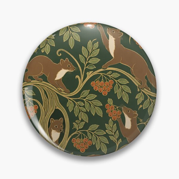 Item preview, Pine Marten Art Nouveau Seamless Pattern | Rowan Berry Woodland Animals Repeat designed and sold by StickyGuys.