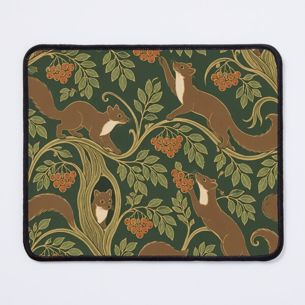 Item preview, Pine Marten Art Nouveau Seamless Pattern | Rowan Berry Woodland Animals Repeat designed and sold by StickyGuys.