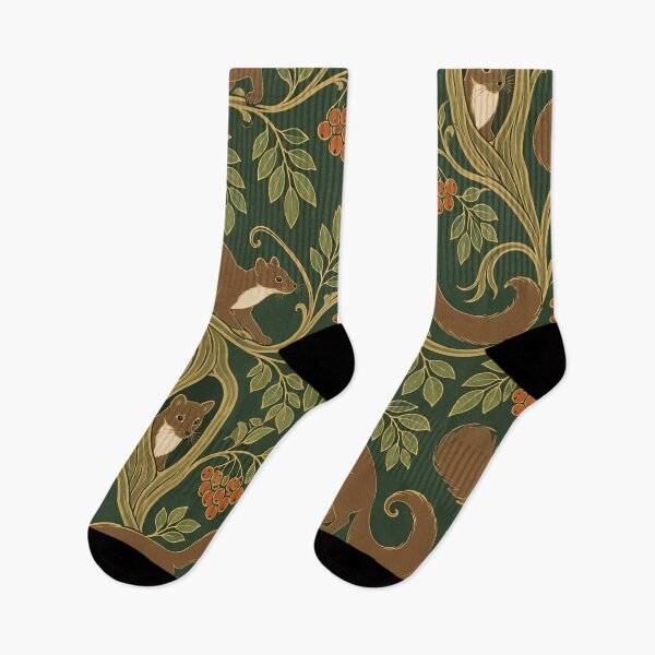 Item preview, Pine Marten Art Nouveau Seamless Pattern | Rowan Berry Woodland Animals Repeat designed and sold by StickyGuys.