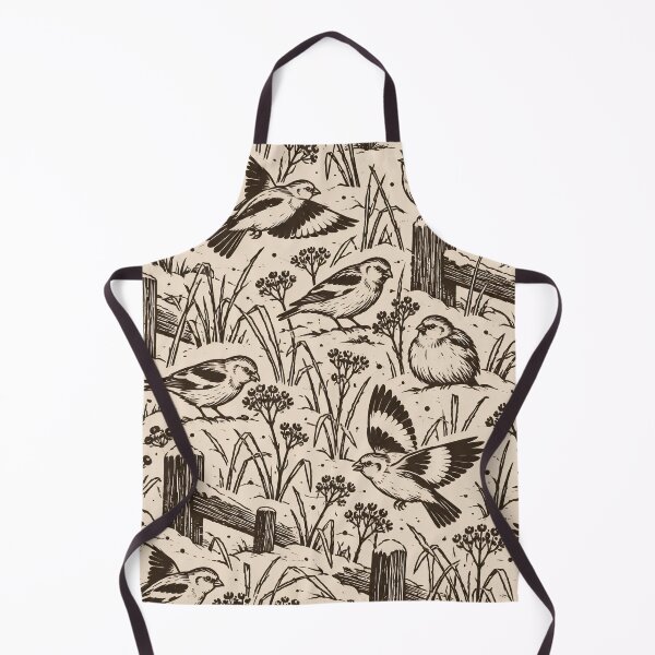 Item preview, Snow Bunting Woodcut Seamless Pattern | Winter Birds Vintage Woodcut Print Repeat designed and sold by StickyGuys.