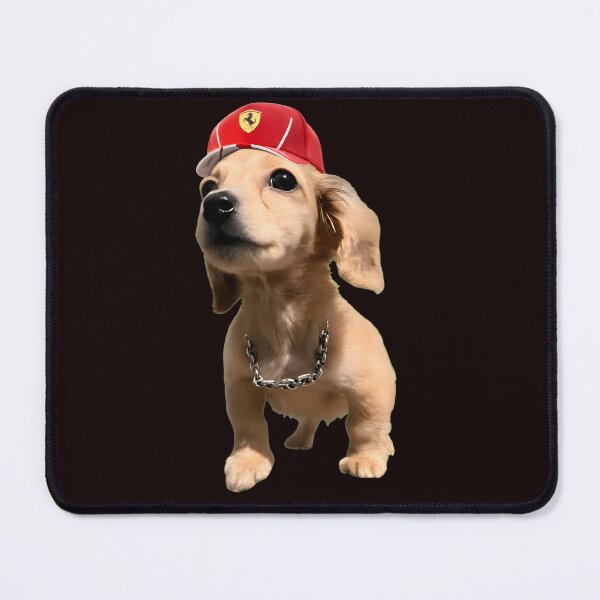 Item preview, Dachshund Pup With Chain & Ferrari Cap designed and sold by PickleballWeart.