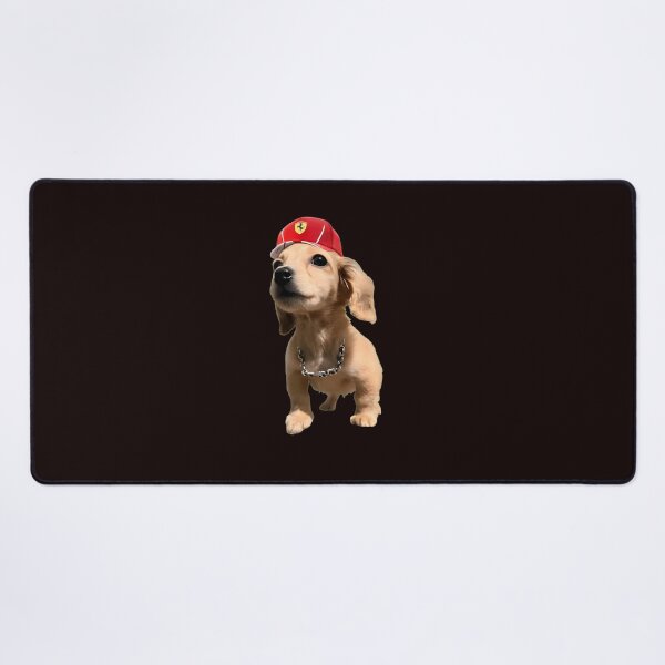 Item preview, Dachshund Pup With Chain & Ferrari Cap designed and sold by PickleballWeart.