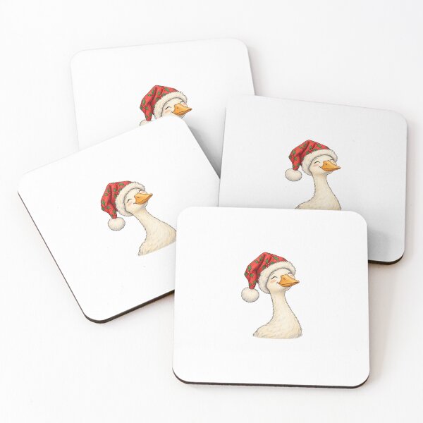 Item preview, Cheerful Christmas Goose Wearing a Holly Santa Hat designed and sold by skyartdesign.