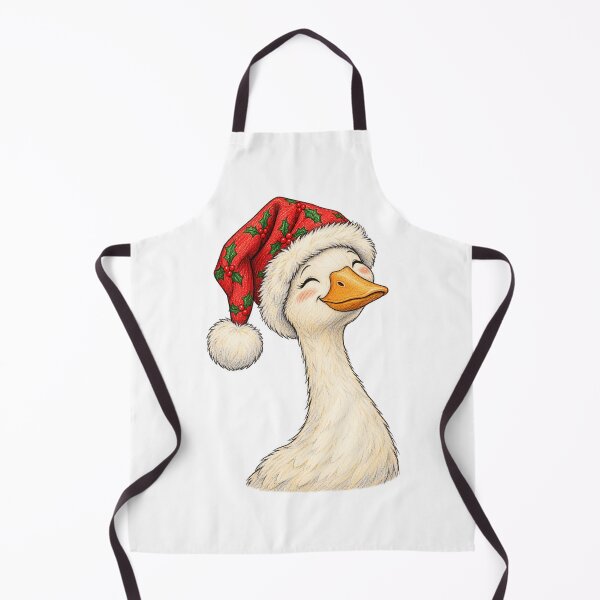 Item preview, Cheerful Christmas Goose Wearing a Holly Santa Hat designed and sold by skyartdesign.