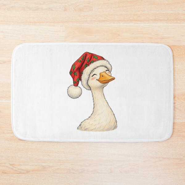 Item preview, Cheerful Christmas Goose Wearing a Holly Santa Hat designed and sold by skyartdesign.