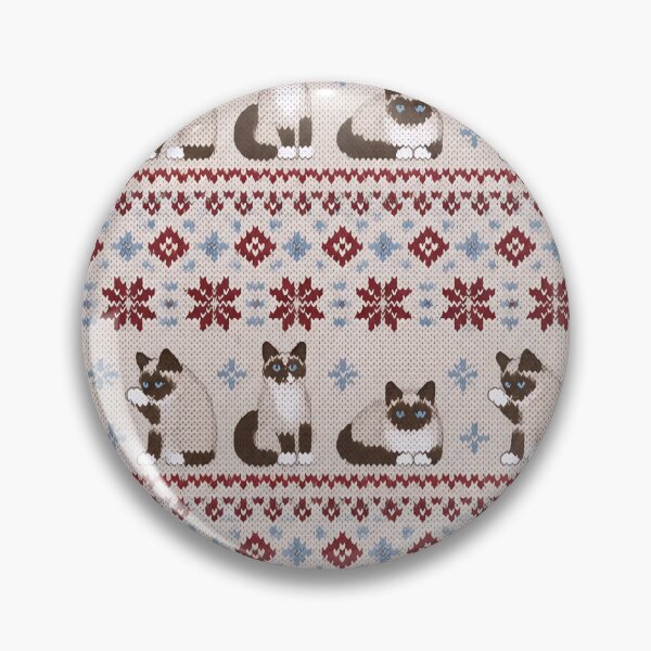 Item preview, Snowshoe Cat Fair Isle Seamless Pattern | Siamese Cat Winter Sweater Knit Repeat designed and sold by StickyGuys.