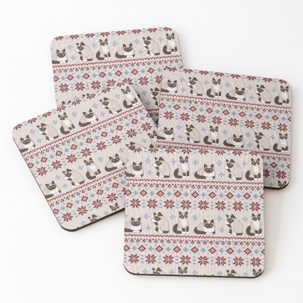 Item preview, Snowshoe Cat Fair Isle Seamless Pattern | Siamese Cat Winter Sweater Knit Repeat designed and sold by StickyGuys.