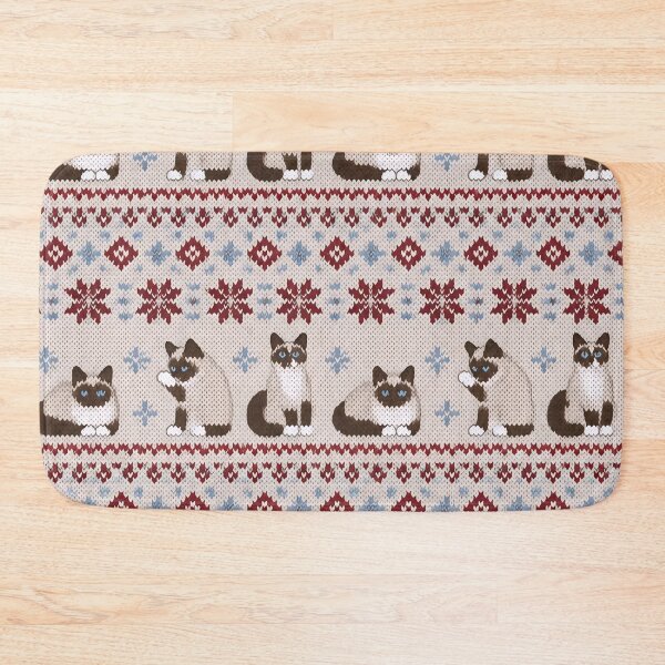 Item preview, Snowshoe Cat Fair Isle Seamless Pattern | Siamese Cat Winter Sweater Knit Repeat designed and sold by StickyGuys.