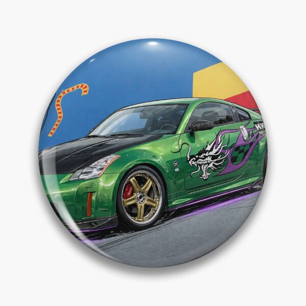 Item preview, Green Nissan 350Z Drift King - JDM Dragon Racing Anime Art designed and sold by redkat-4.