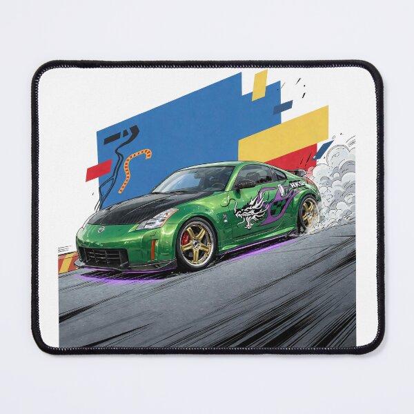 Item preview, Green Nissan 350Z Drift King - JDM Dragon Racing Anime Art designed and sold by redkat-4.