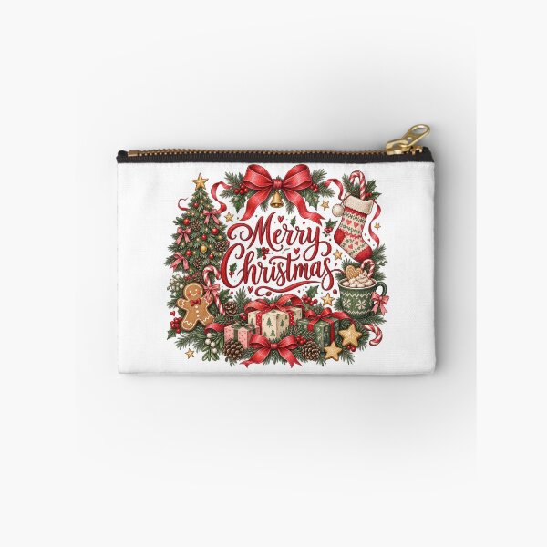 Item preview, Merry Christmas Bow with Tree and Holiday Treats designed and sold by skyartdesign.