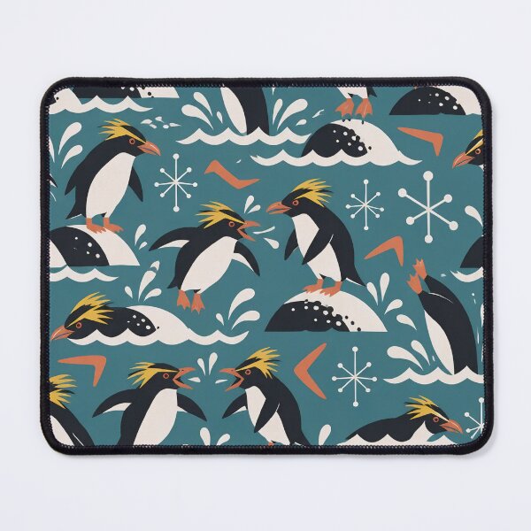 Item preview, Rockhopper Penguin Mid Century Seamless Pattern | Retro 1950s Funny Penguin Repeat designed and sold by StickyGuys.