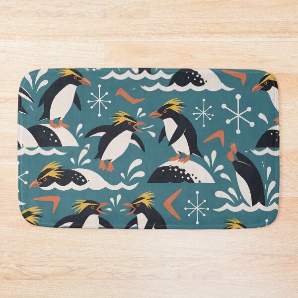 Item preview, Rockhopper Penguin Mid Century Seamless Pattern | Retro 1950s Funny Penguin Repeat designed and sold by StickyGuys.