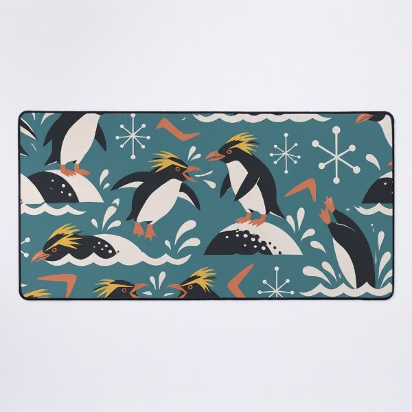 Item preview, Rockhopper Penguin Mid Century Seamless Pattern | Retro 1950s Funny Penguin Repeat designed and sold by StickyGuys.