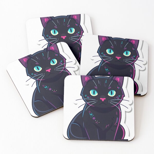 Item preview, Neon Cyberpunk Futuristic Cat Illustration designed and sold by chill-a-lot.