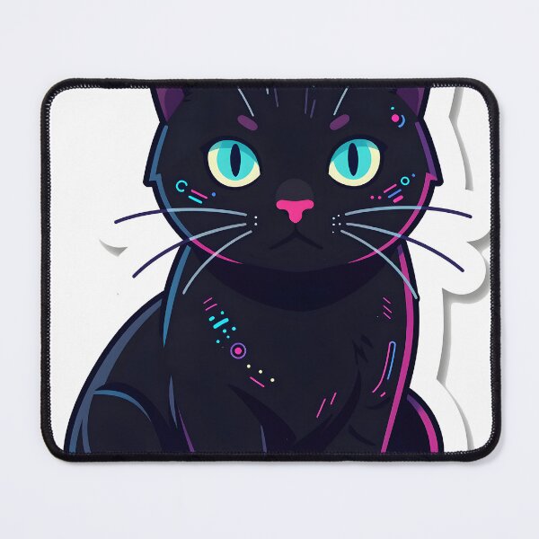 Item preview, Neon Cyberpunk Futuristic Cat Illustration designed and sold by chill-a-lot.