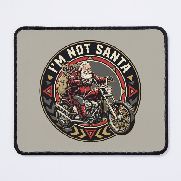 Item preview, I'm Not Santa Biker Motorcycle Mechanic Emblem Christmas Graphic designed and sold by KiwiRider.