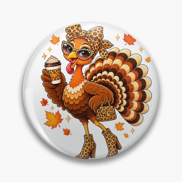 Item preview, Stylish Thanksgiving Turkey with Leopard Bow and Boots designed and sold by skyartdesign.
