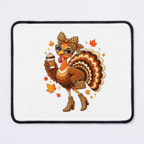 Item preview, Stylish Thanksgiving Turkey with Leopard Bow and Boots designed and sold by skyartdesign.