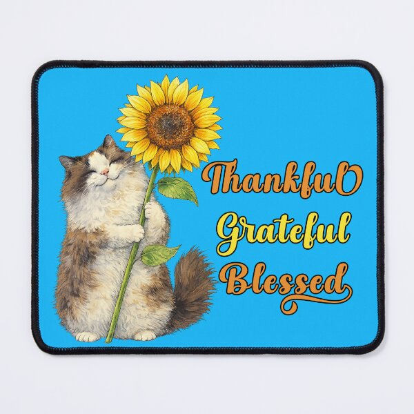 Item preview, Sunflower Ragdoll Cat is Thankful, Grateful, Blessed! designed and sold by Lion and Lamb Design.