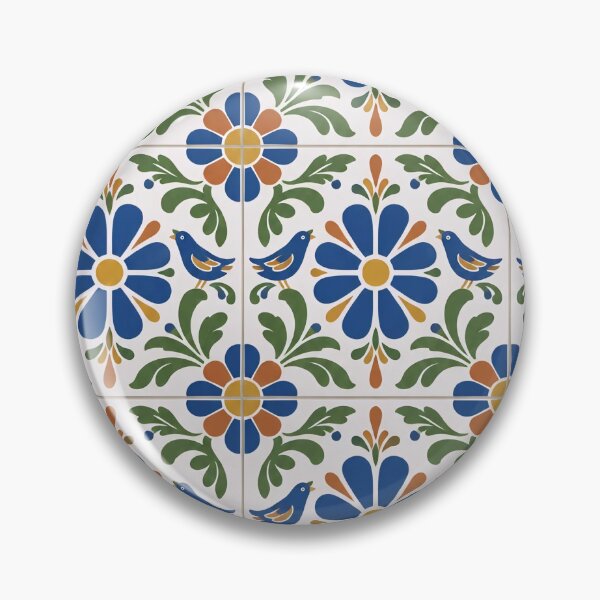 Item preview, Talavera Tile Seamless Pattern | Mexican Talavera Hand Painted Blue and Yellow Tiles designed and sold by StickyGuys.