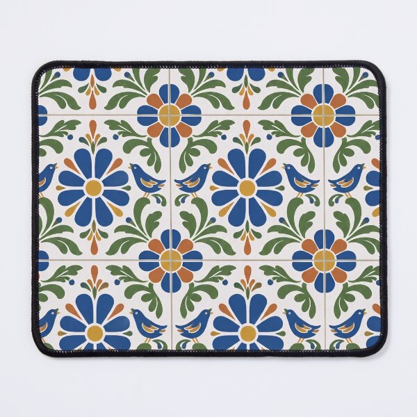 Item preview, Talavera Tile Seamless Pattern | Mexican Talavera Hand Painted Blue and Yellow Tiles designed and sold by StickyGuys.