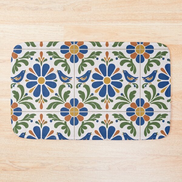 Item preview, Talavera Tile Seamless Pattern | Mexican Talavera Hand Painted Blue and Yellow Tiles designed and sold by StickyGuys.