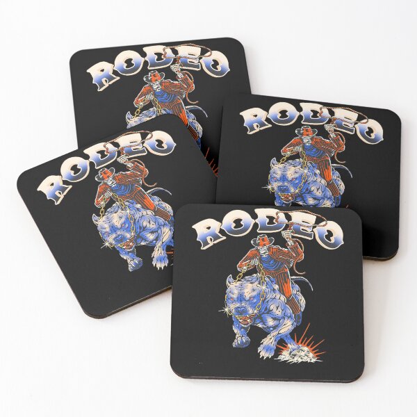 Item preview, Skeleton Cowboy Riding Wild Blue Dog Rodeo designed and sold by MaviseCharest.
