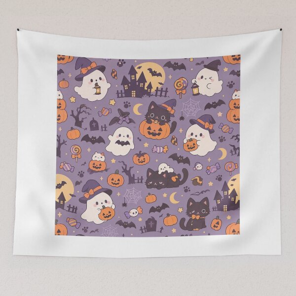 Item preview, Cute Purple themed Halloween pattern designed and sold by Aknafi.