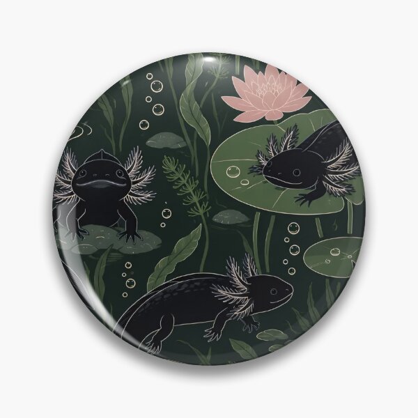Item preview, Melanoid Axolotl Seamless Pattern | Black Axolotl Moody Dark Cottagecore Pond Repeat designed and sold by StickyGuys.