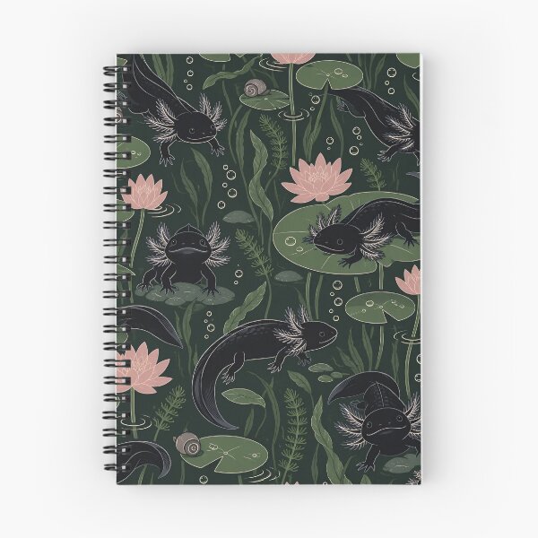 Item preview, Melanoid Axolotl Seamless Pattern | Black Axolotl Moody Dark Cottagecore Pond Repeat designed and sold by StickyGuys.
