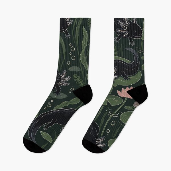 Item preview, Melanoid Axolotl Seamless Pattern | Black Axolotl Moody Dark Cottagecore Pond Repeat designed and sold by StickyGuys.