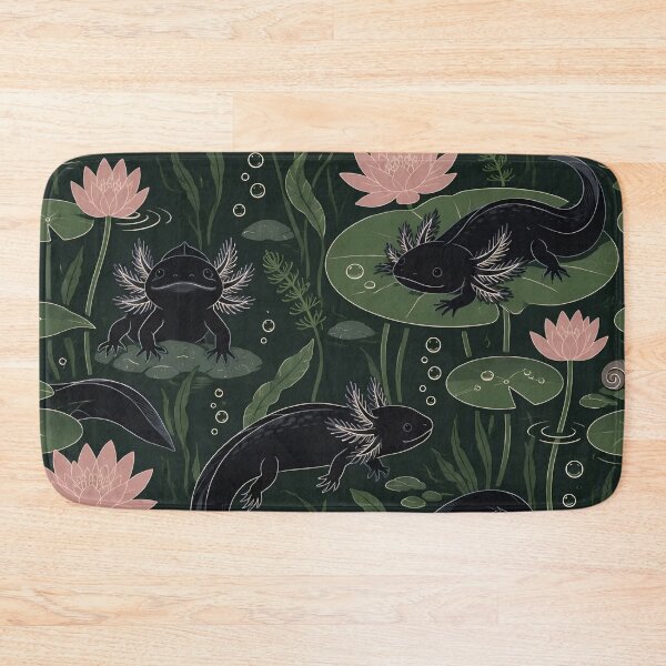 Item preview, Melanoid Axolotl Seamless Pattern | Black Axolotl Moody Dark Cottagecore Pond Repeat designed and sold by StickyGuys.