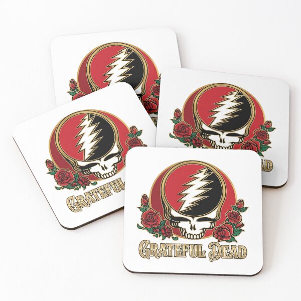 Item preview, Grateful Dead Lightning Skull Roses Badge designed and sold by HouzOfStyles.
