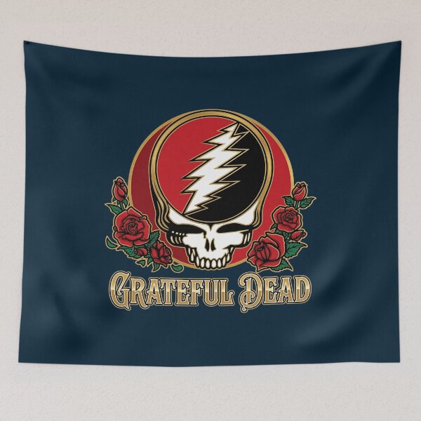 Item preview, Grateful Dead Lightning Skull Roses Badge designed and sold by HouzOfStyles.