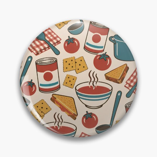 Item preview, Soup Season Retro Kitchen Seamless Pattern | Vintage Tomato Soup Cans and Bowls designed and sold by StickyGuys.