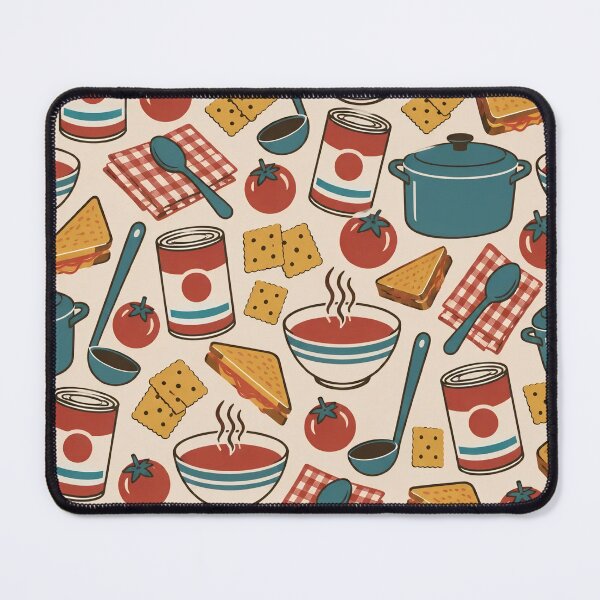 Item preview, Soup Season Retro Kitchen Seamless Pattern | Vintage Tomato Soup Cans and Bowls designed and sold by StickyGuys.