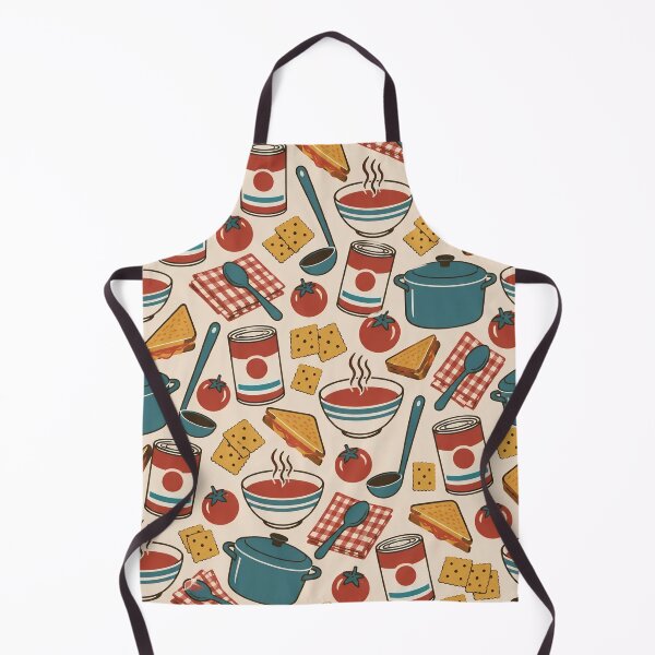Item preview, Soup Season Retro Kitchen Seamless Pattern | Vintage Tomato Soup Cans and Bowls designed and sold by StickyGuys.