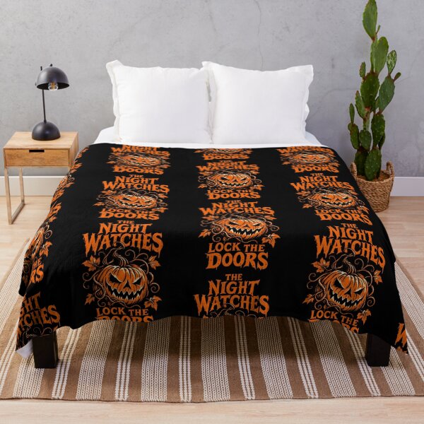 Item preview, The Night Watches Lock The Doors Spooky Pumpkin Jack O Lantern Halloween Graphic designed and sold by JapanAnimeSH2.