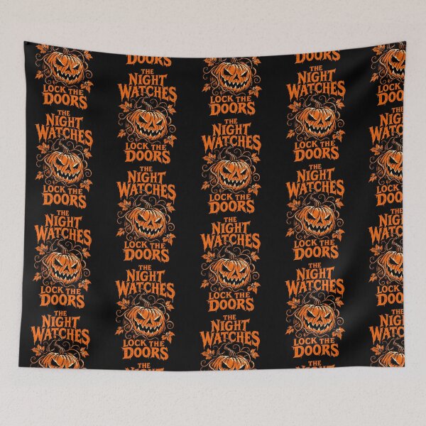 Item preview, The Night Watches Lock The Doors Spooky Pumpkin Jack O Lantern Halloween Graphic designed and sold by JapanAnimeSH2.