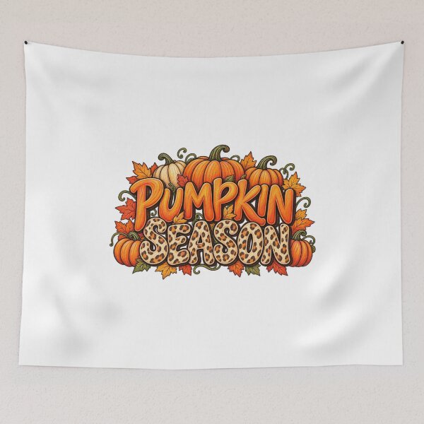 Item preview, Pumpkin Season Lettering with Leopard Print Details designed and sold by skyartdesign.