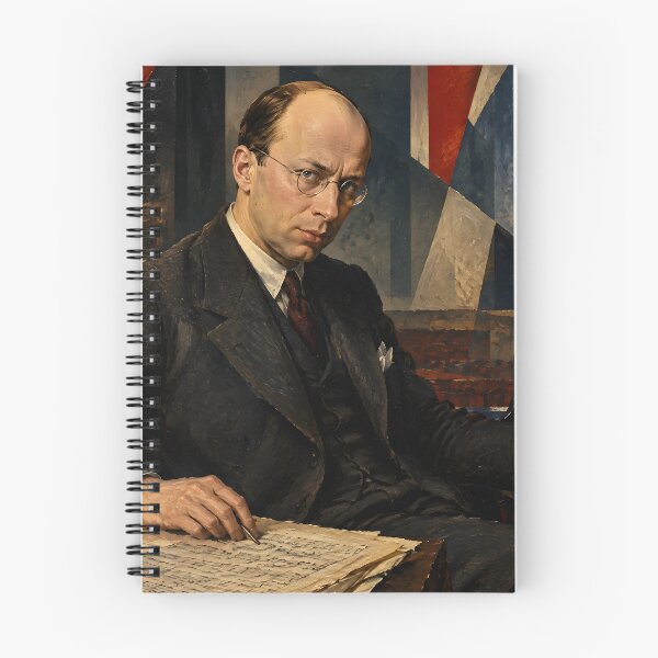 Item preview, Modernist Piano Rebel: Sergei Prokofiev Vintage Oil Painting - Bold Russian Musical Genius designed and sold by DoReMiStudio.