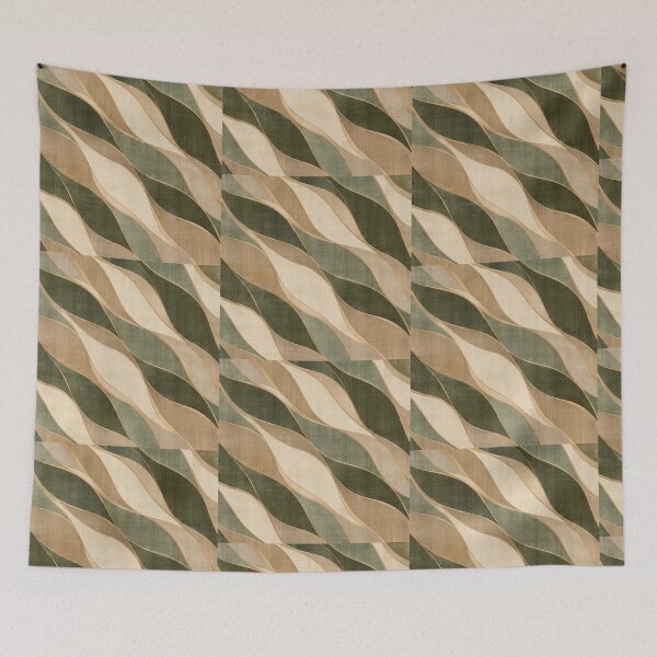 Item preview, Olive Sand Cream Abstract Wavy Geometric Pattern designed and sold by Swanny's Custom T-shirt and Gift Designs.