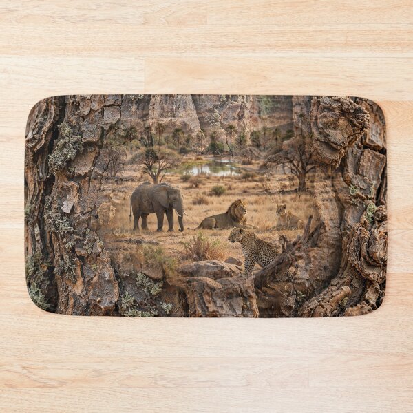 Item preview, African Wildlife Through the Ancient Tree designed and sold by DreamyWallVibes.