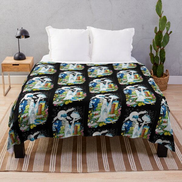 Item preview, Indie Aesthetic Bed Sheet Ghost UFO Collage designed and sold by TimAOchoa.
