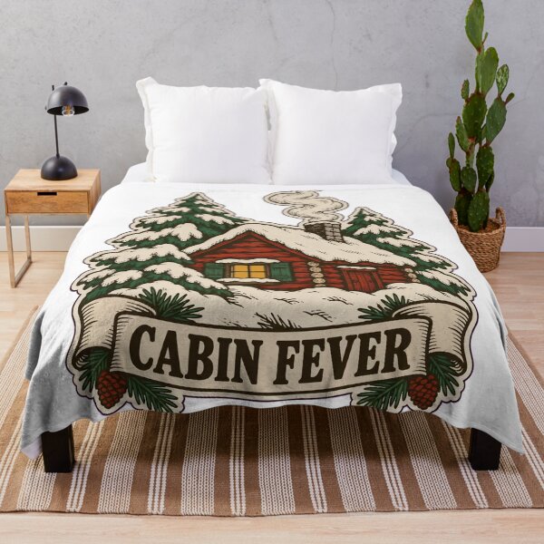Item preview, Cabin Fever Vintage Snowed In Cabin | Funny Winter Log Cabin Cozy Introvert designed and sold by StickyGuys.